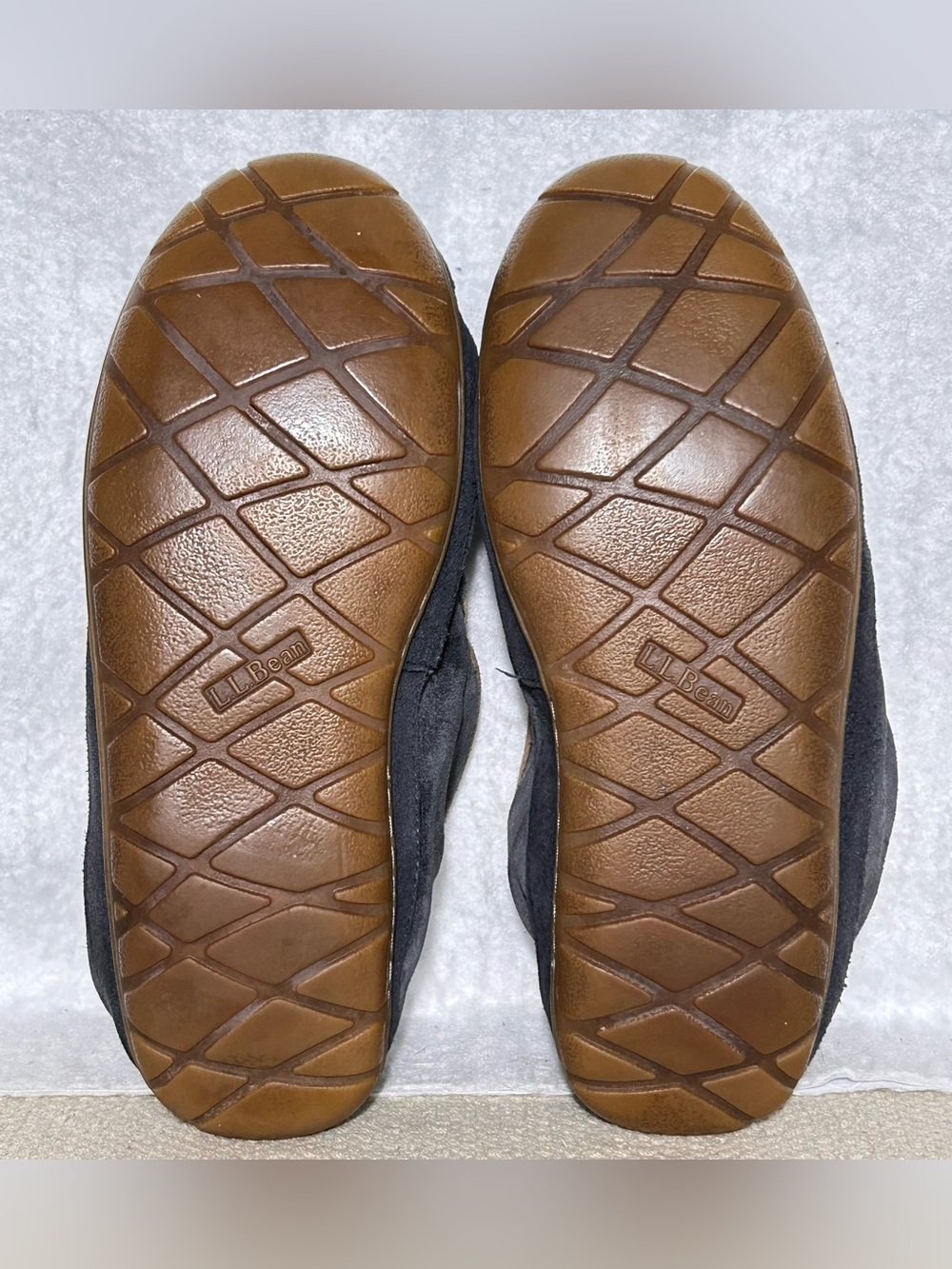 LL Bean Mens Blue Suede Wicked Good Shearling-Lined Moc SlipOn Boots Shoes SZ 10 - Picture 8 of 11